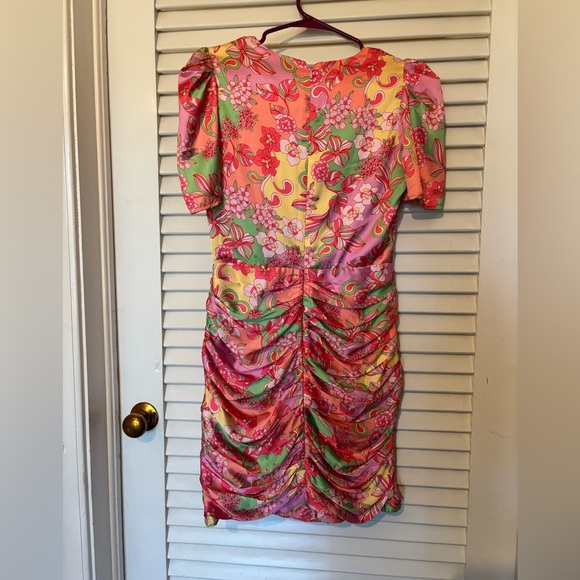 Adelyn Rae Pink Floral Ruched Mini Dress - Picture 2 of 4